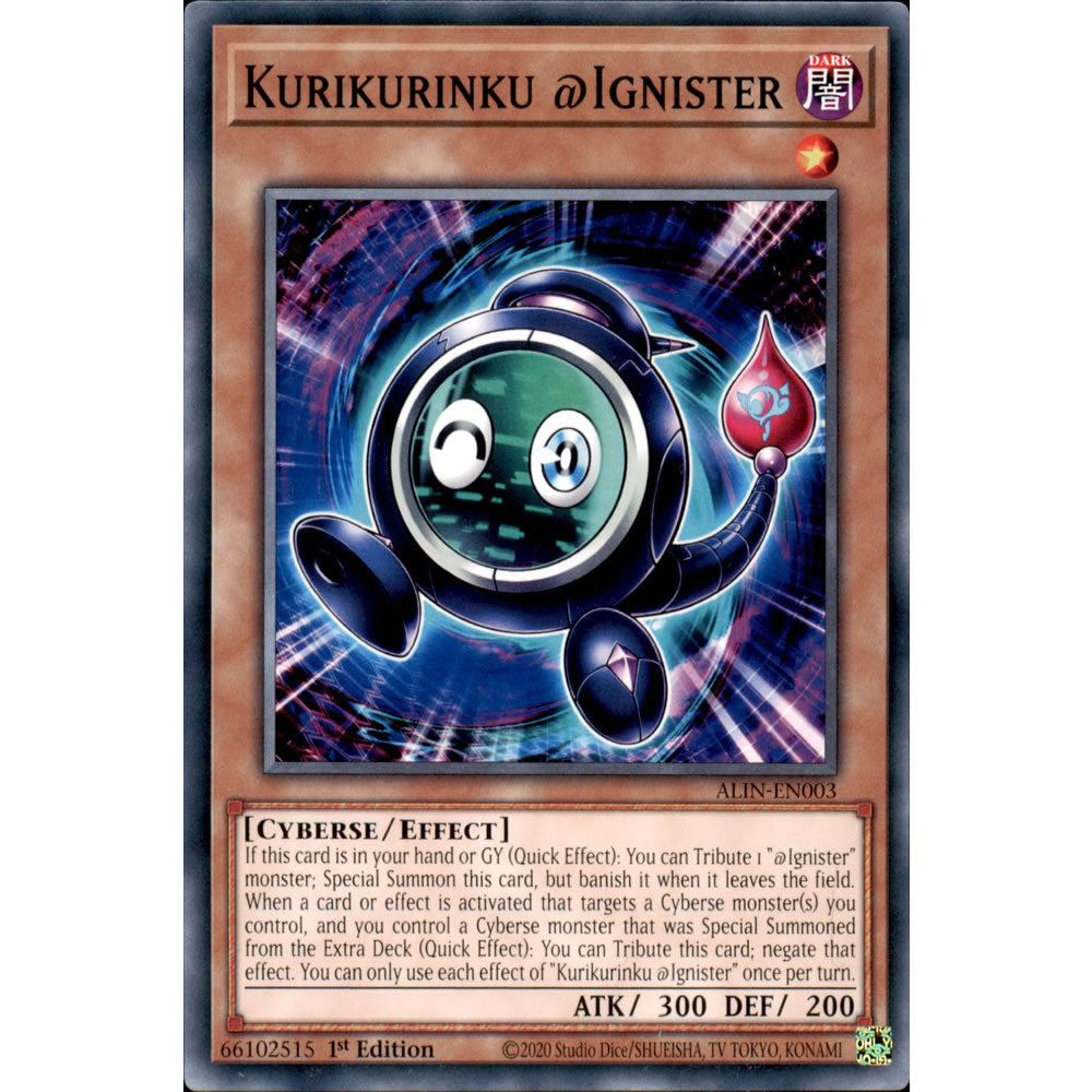 Kurikurinku @Ignister ALIN-EN003 Yu-Gi-Oh! Card from the Alliance Insight Set