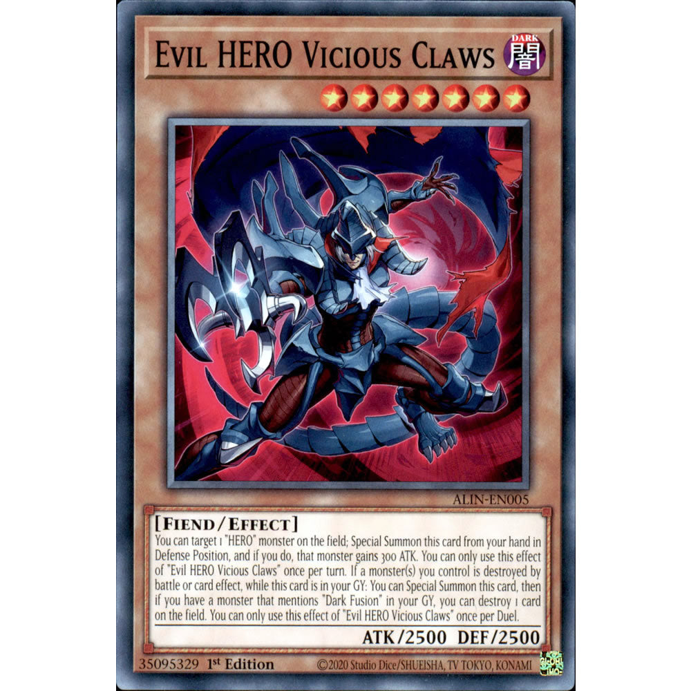 Evil HERO Vicious Claws ALIN-EN005 Yu-Gi-Oh! Card from the Alliance Insight Set