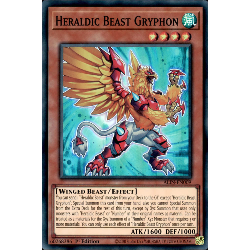 yugioh heraldic beast cards Heraldic Beast Gryphon ALIN-EN009 Yu-Gi-Oh! Card