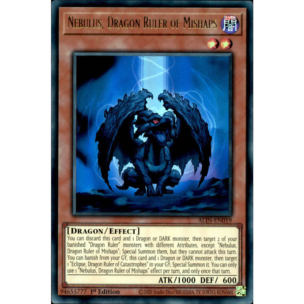 Nebulus, Dragon Ruler of Mishaps ALIN-EN019 Yu-Gi-Oh! Card from the Alliance Insight Set