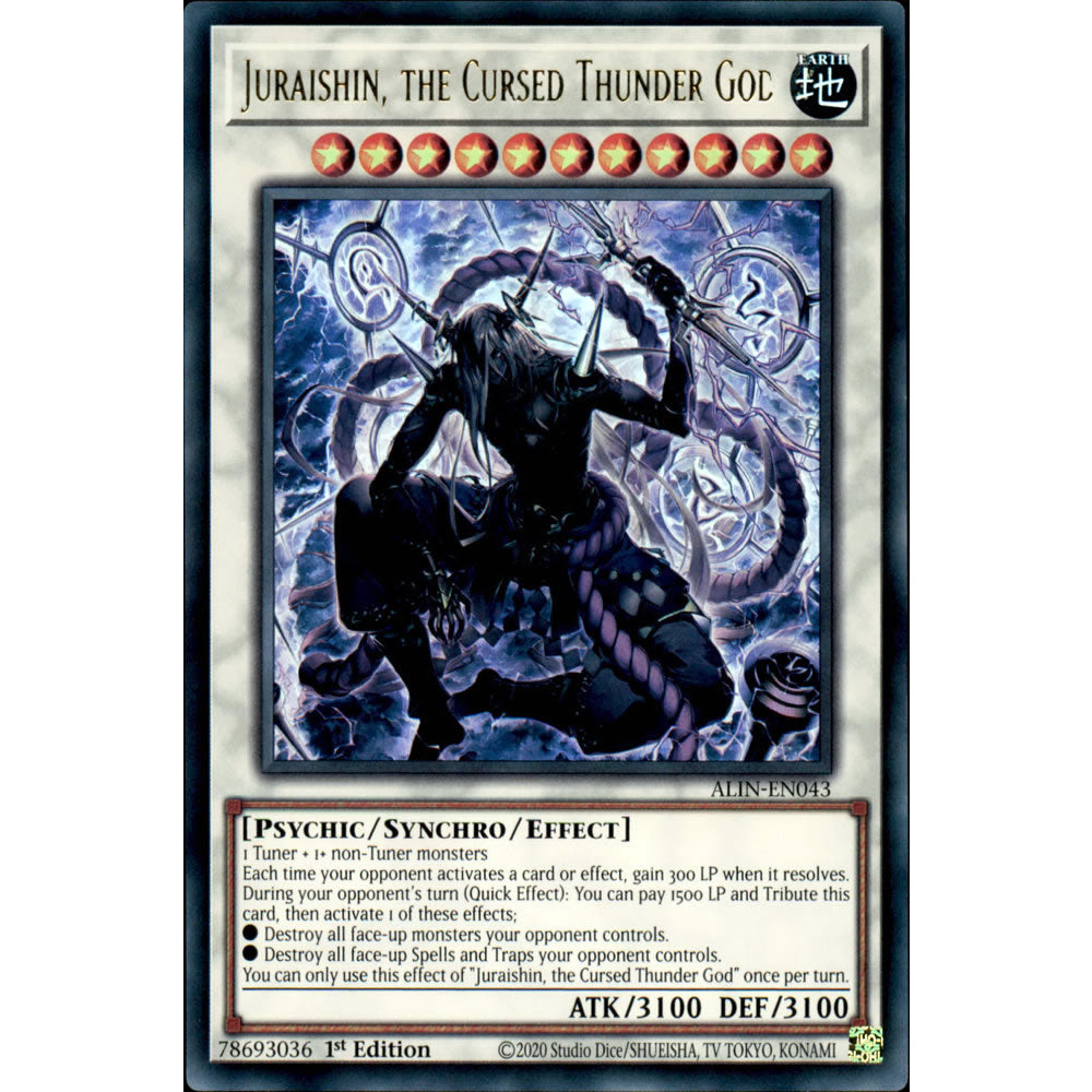 Juraishin, the Cursed Thunder God ALIN-EN043 Yu-Gi-Oh! Card from the Alliance Insight Set