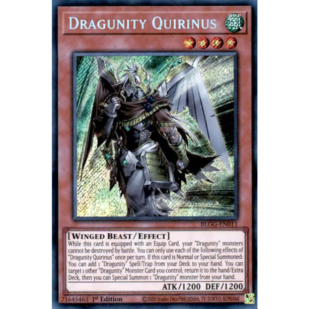 Dragunity Quirinus BLGG-EN011 Yu-Gi-Oh! Card from the Battles of Legend: Glorious Gallery Set