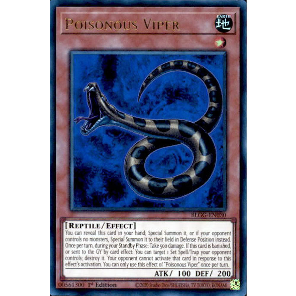 Poisonous Viper BLGG-EN030 Yu-Gi-Oh! Card from the Battles of Legend: Glorious Gallery Set