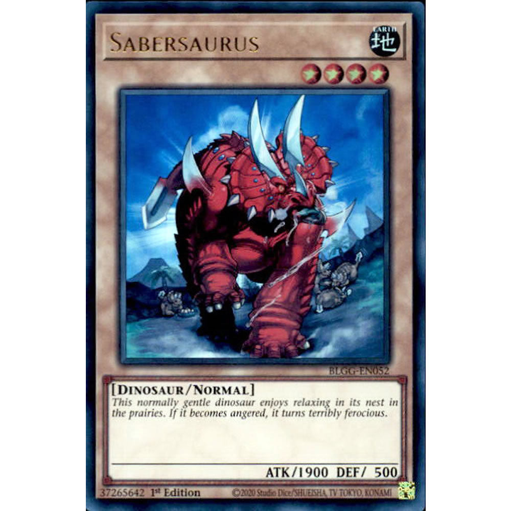 Sabersaurus BLGG-EN052 Yu-Gi-Oh! Card from the Battles of Legend: Glorious Gallery Set