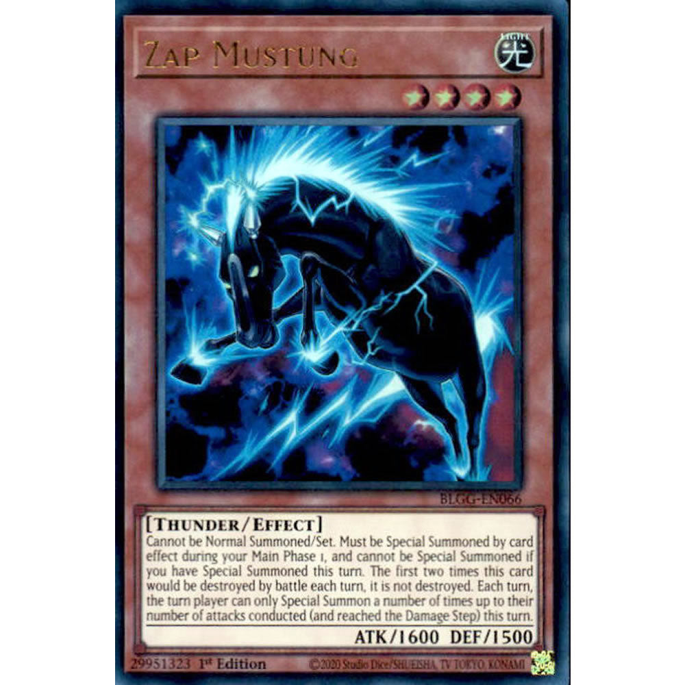 Zap Mustung BLGG-EN066 Yu-Gi-Oh! Card from the Battles of Legend: Glorious Gallery Set