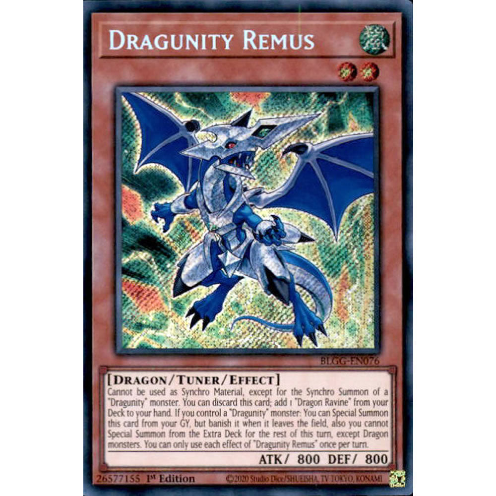 Dragunity Remus BLGG-EN076 Yu-Gi-Oh! Card from the Battles of Legend: Glorious Gallery Set
