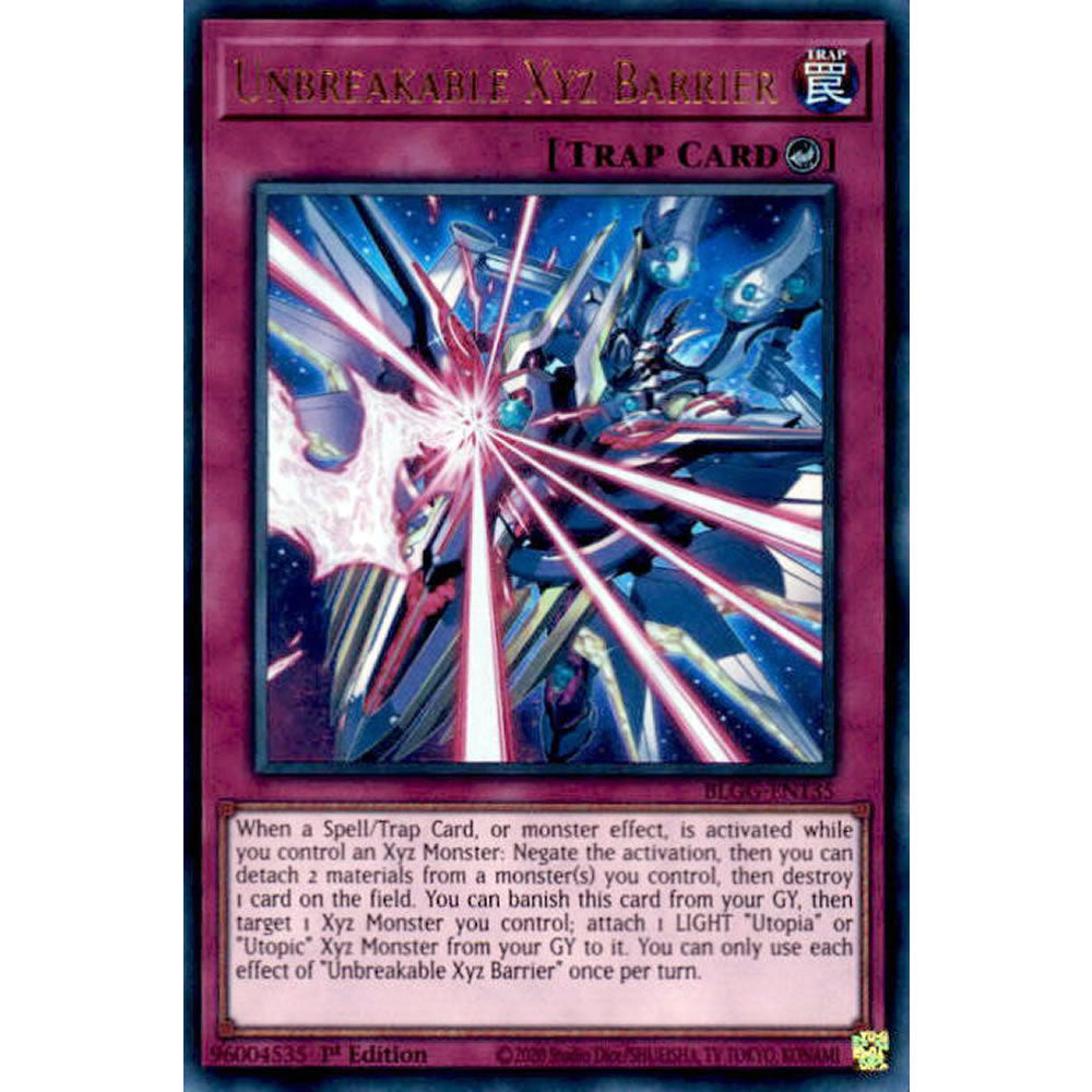 Unbreakable Xyz Barrier BLGG-EN135 Yu-Gi-Oh! Card from the Battles of Legend: Glorious Gallery Set