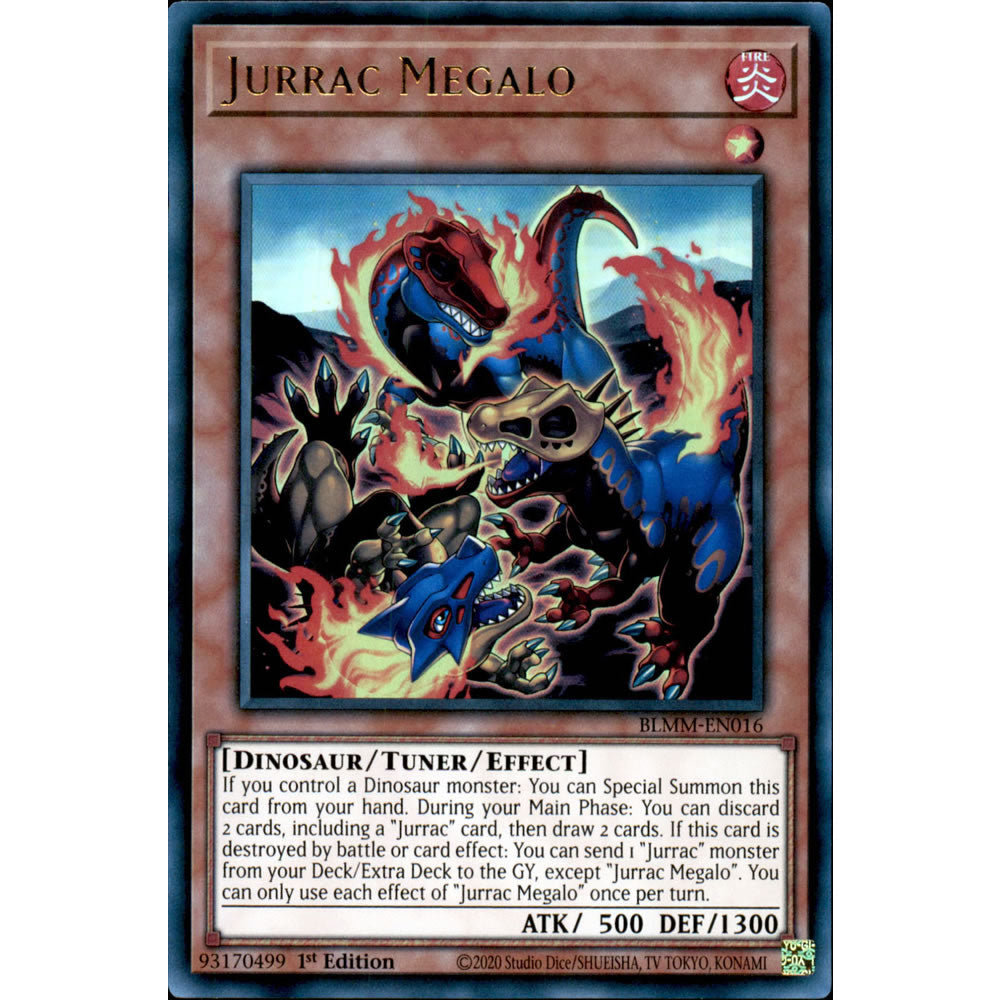 Jurrac Megalo BLMM-EN016 Yu-Gi-Oh! Card from the Battles of Legend: Monster Mayhem Set