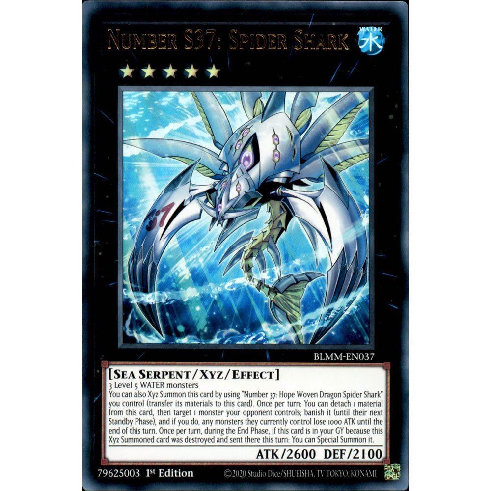 Number S37: Spider Shark BLMM-EN037 Yu-Gi-Oh! Card from the Battles of Legend: Monster Mayhem Set