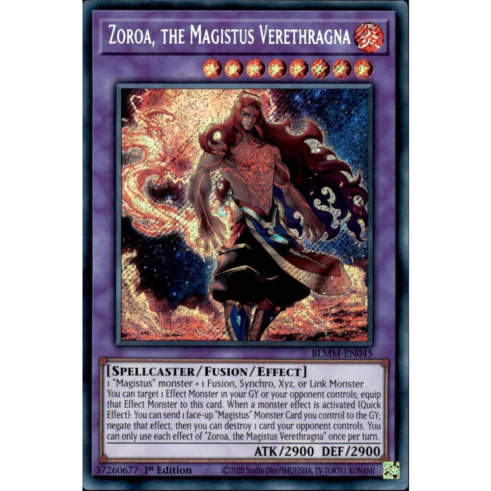 Zoroa, the Magistus Verethragna BLMM-EN045 Yu-Gi-Oh! Card from the Battles of Legend: Monster Mayhem Set