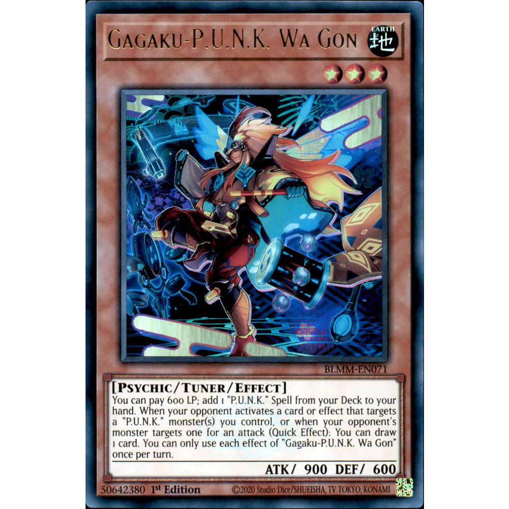 Gagaku-P.U.N.K. Wa Gon BLMM-EN071 Yu-Gi-Oh! Card from the Battles of Legend: Monster Mayhem Set