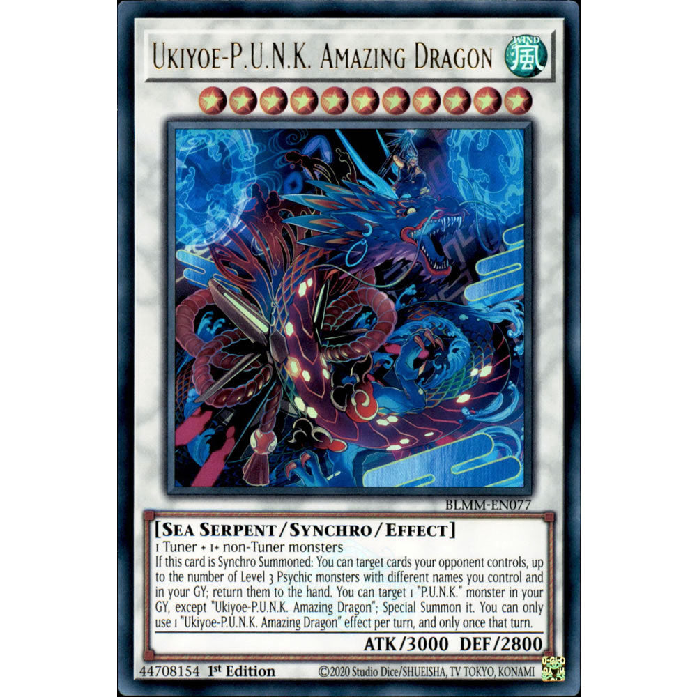 Ukiyoe-P.U.N.K. Amazing Dragon BLMM-EN077 Yu-Gi-Oh! Card from the Battles of Legend: Monster Mayhem Set