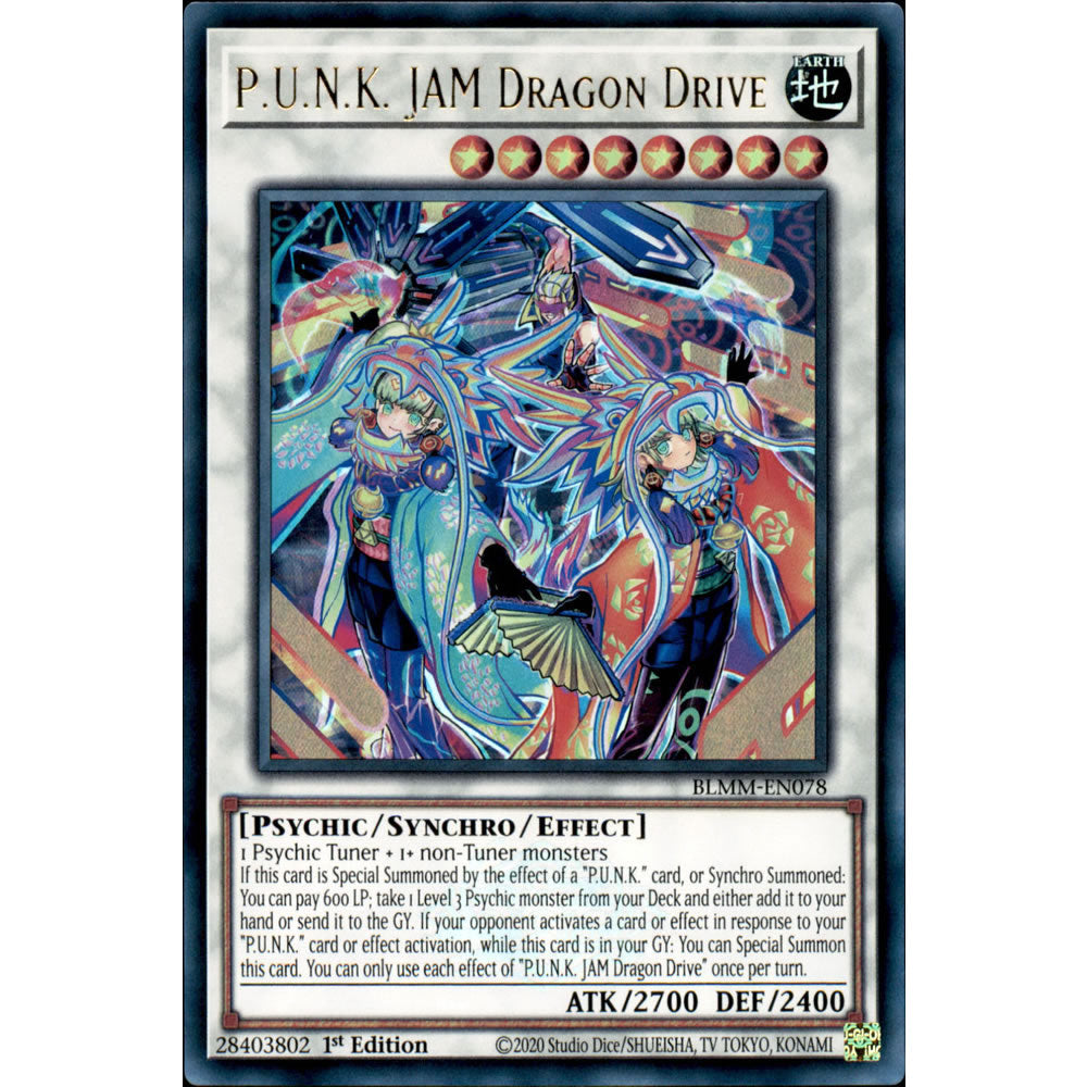 P.U.N.K. JAM Dragon Drive BLMM-EN078 Yu-Gi-Oh! Card from the Battles of Legend: Monster Mayhem Set