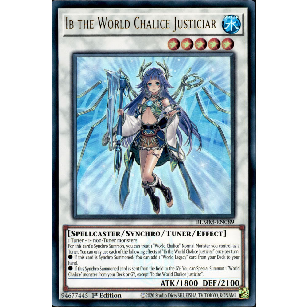 Ib the World Chalice Justiciar BLMM-EN089 Yu-Gi-Oh! Card from the Battles of Legend: Monster Mayhem Set