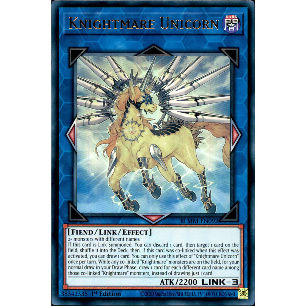 Knightmare Unicorn BLMM-EN092 Yu-Gi-Oh! Card from the Battles of Legend: Monster Mayhem Set