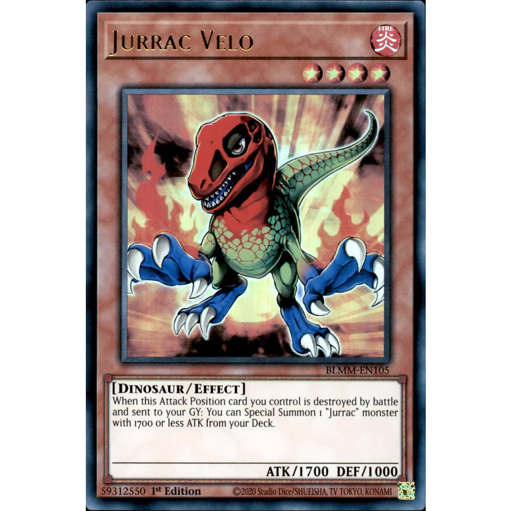 Jurrac Velo BLMM-EN105 Yu-Gi-Oh! Card from the Battles of Legend: Monster Mayhem Set