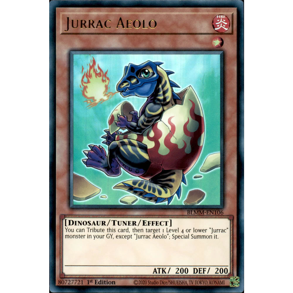 Jurrac Aeolo BLMM-EN106 Yu-Gi-Oh! Card from the Battles of Legend: Monster Mayhem Set