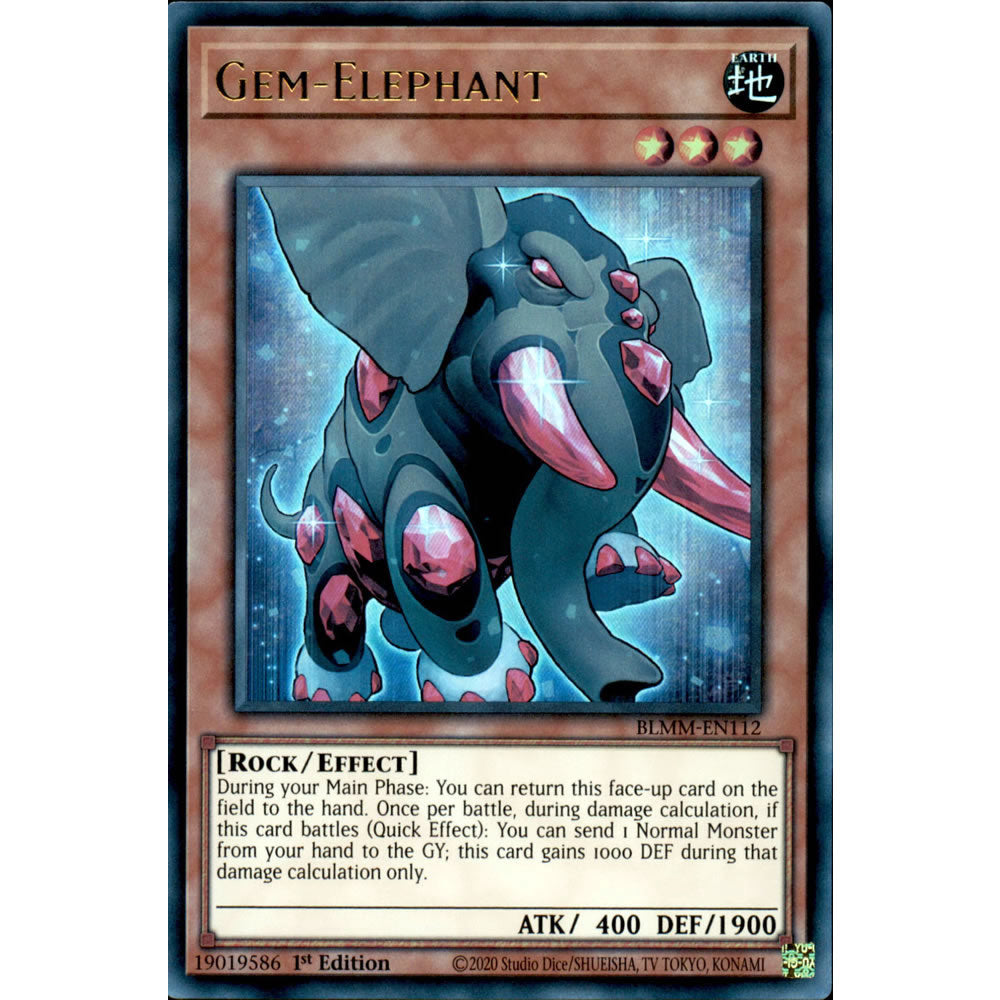Gem-Elephant BLMM-EN112 Yu-Gi-Oh! Card from the Battles of Legend: Monster Mayhem Set