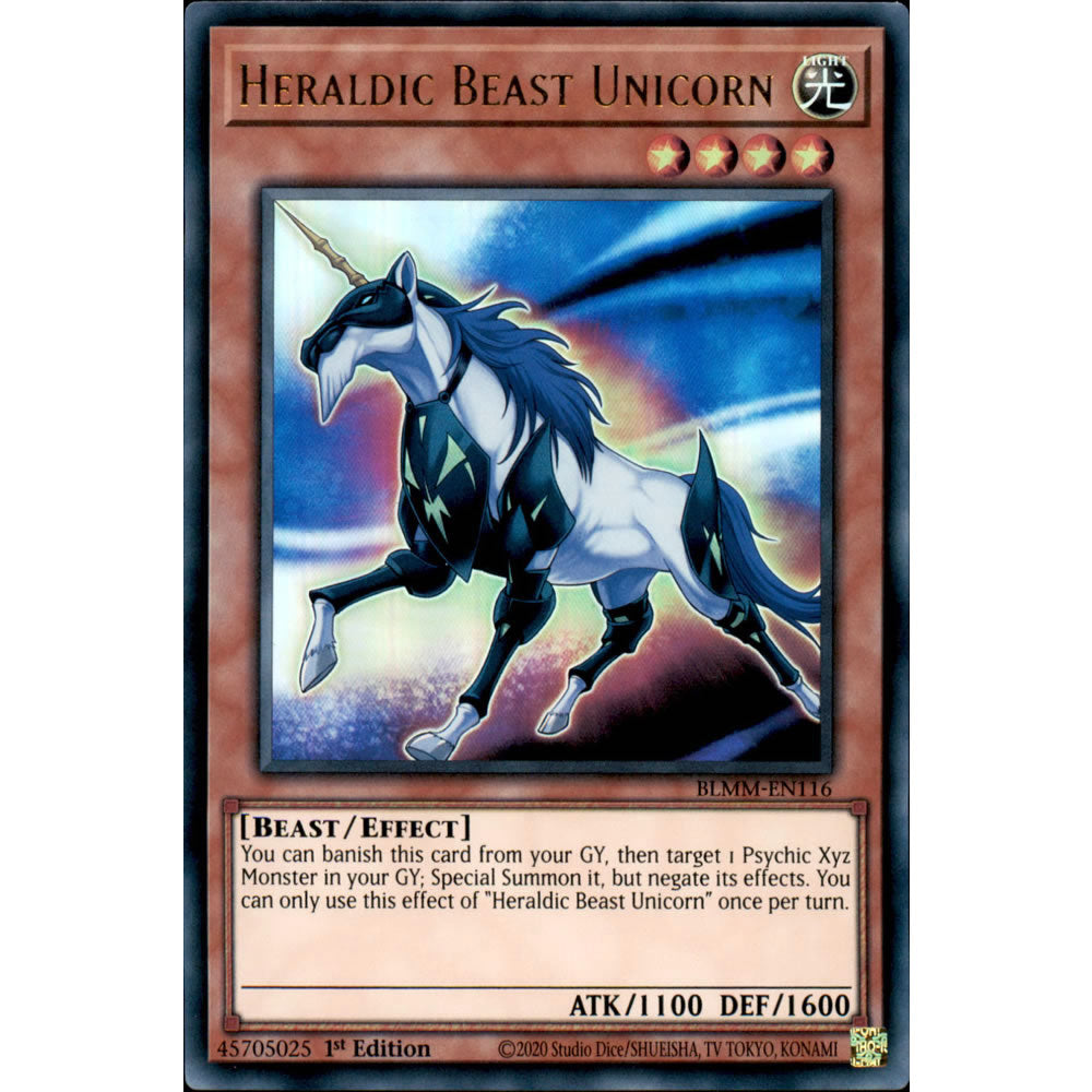Heraldic Beast Unicorn BLMM-EN116 Yu-Gi-Oh! Card from the Battles of Legend: Monster Mayhem Set