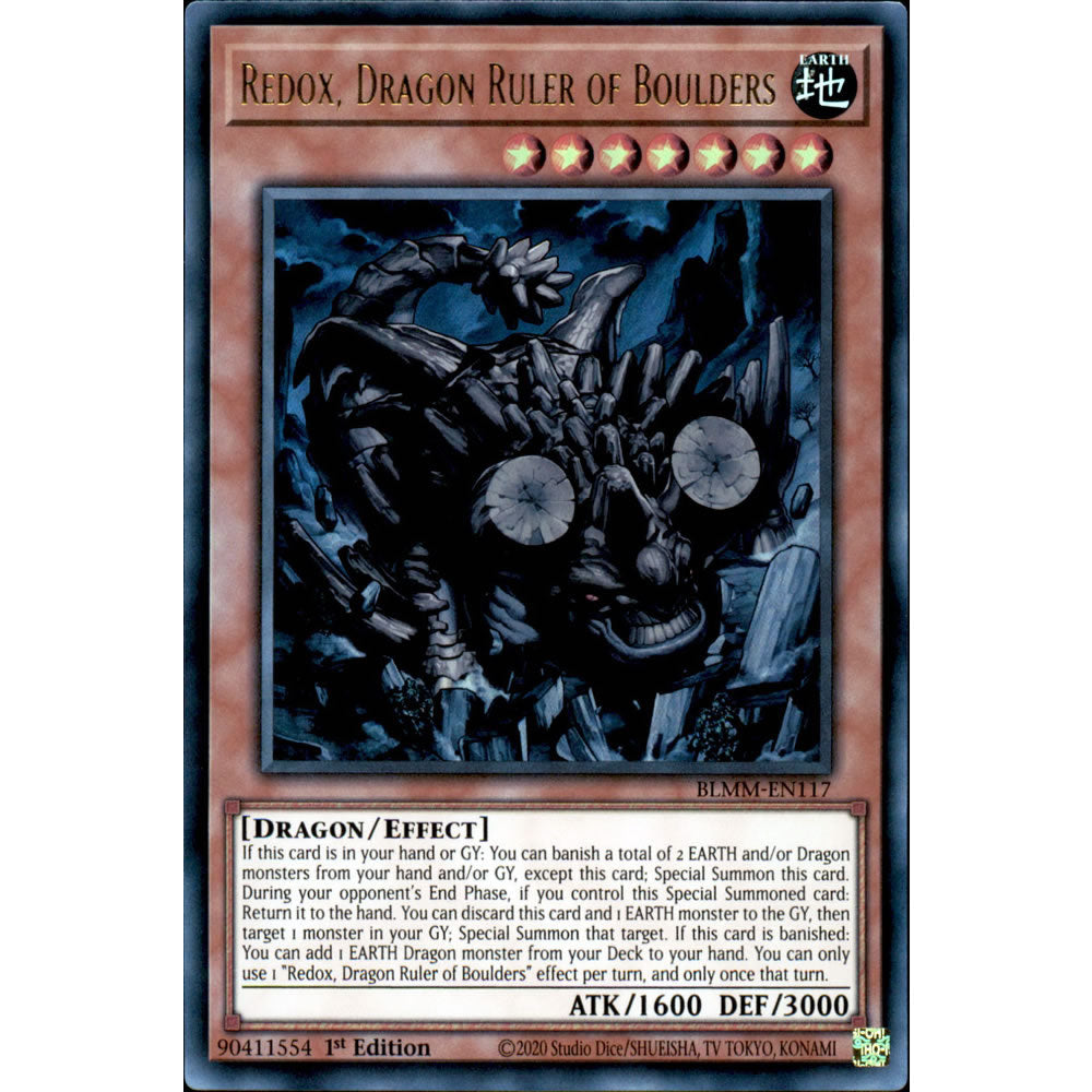 Redox, Dragon Ruler of Boulders BLMM-EN117 Yu-Gi-Oh! Card from the Battles of Legend: Monster Mayhem Set