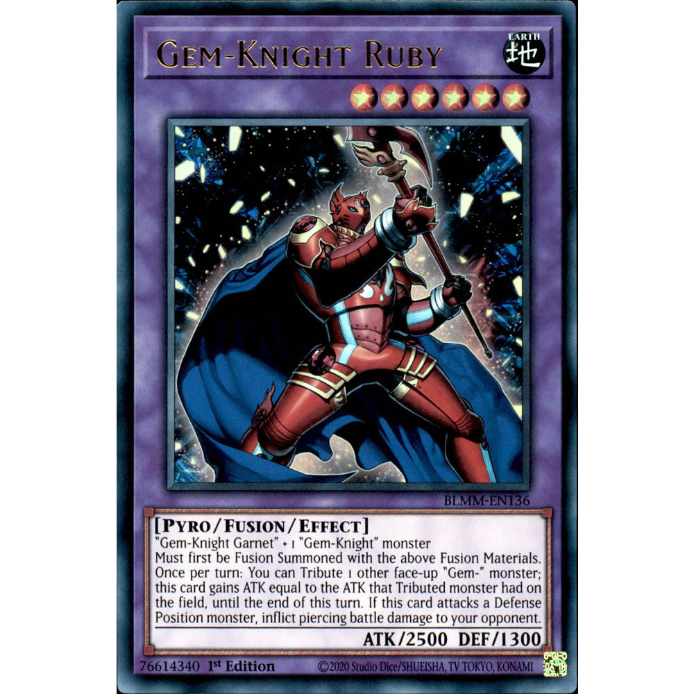 Gem-Knight Ruby BLMM-EN136 Yu-Gi-Oh! Card from the Battles of Legend: Monster Mayhem Set