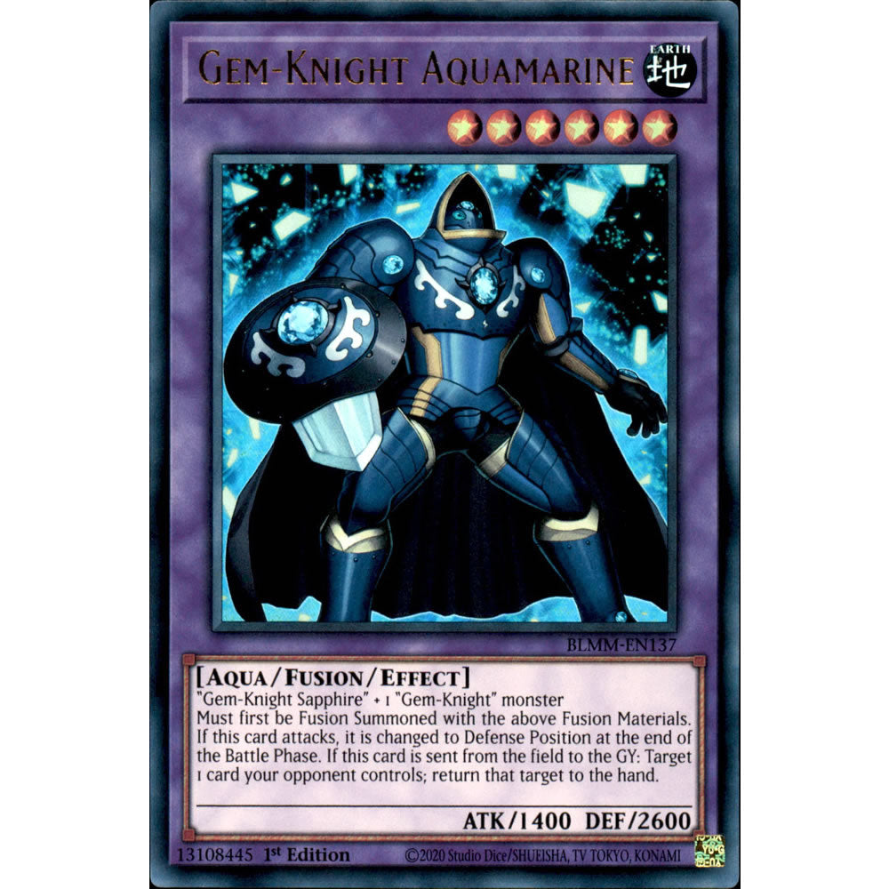 Gem-Knight Aquamarine BLMM-EN137 Yu-Gi-Oh! Card from the Battles of Legend: Monster Mayhem Set