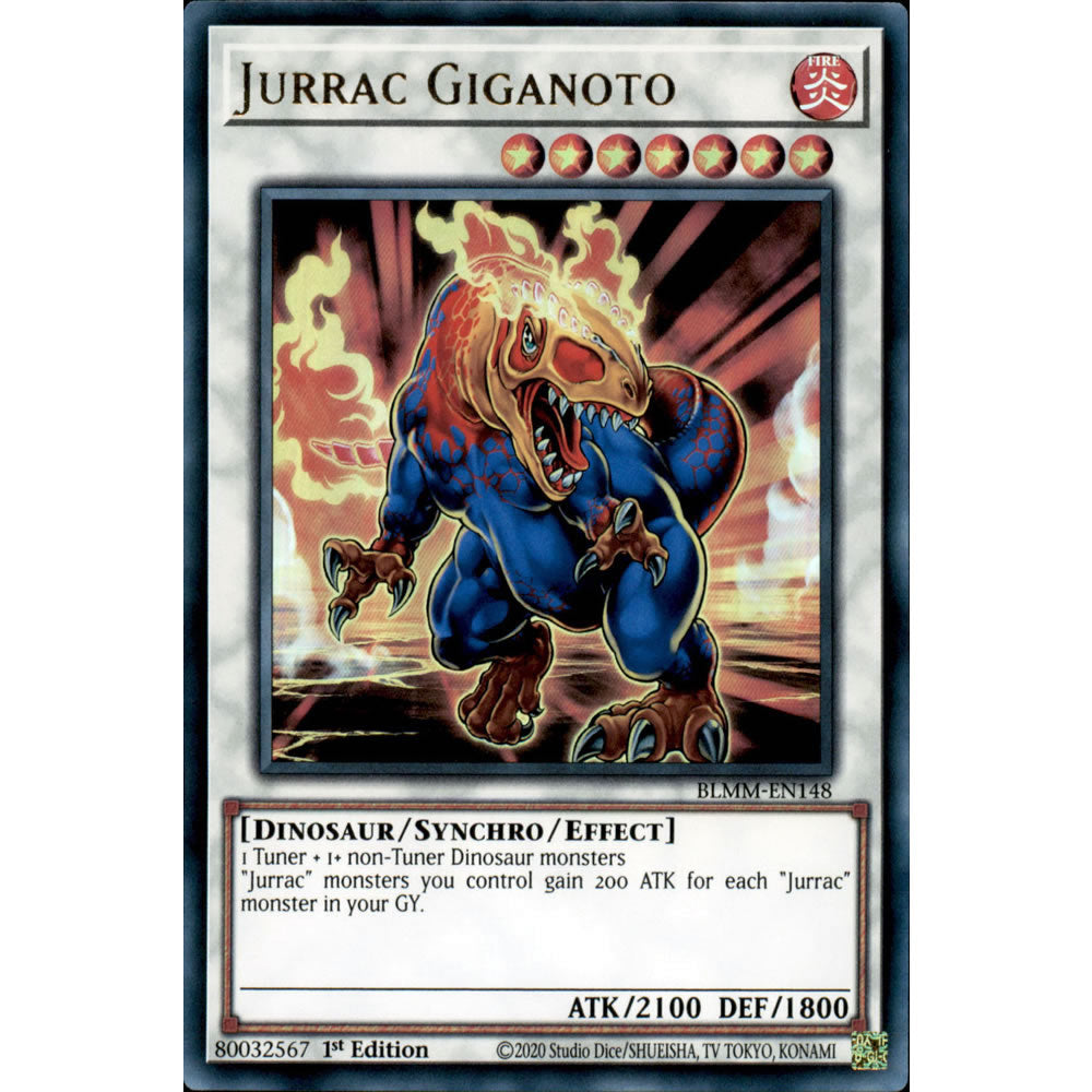 Jurrac Giganoto BLMM-EN148 Yu-Gi-Oh! Card from the Battles of Legend: Monster Mayhem Set