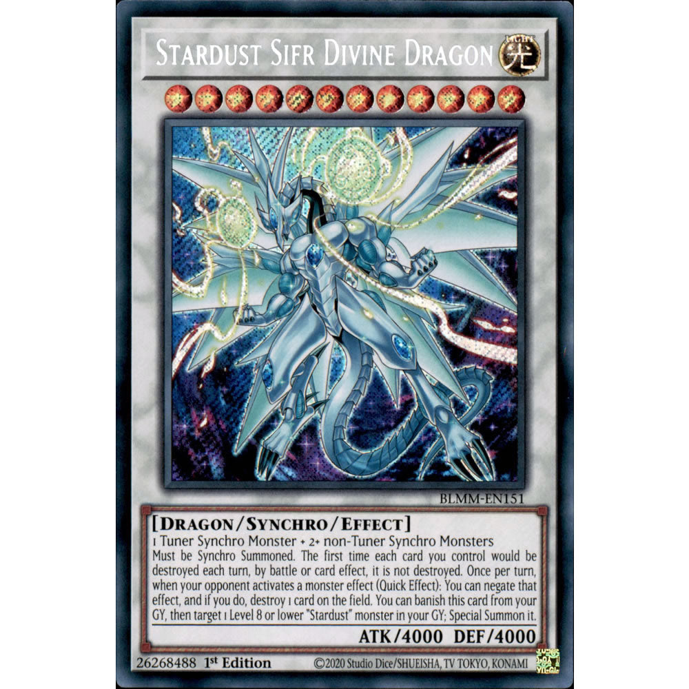 Stardust Sifr Divine Dragon BLMM-EN151 Yu-Gi-Oh! Card from the Battles of Legend: Monster Mayhem Set