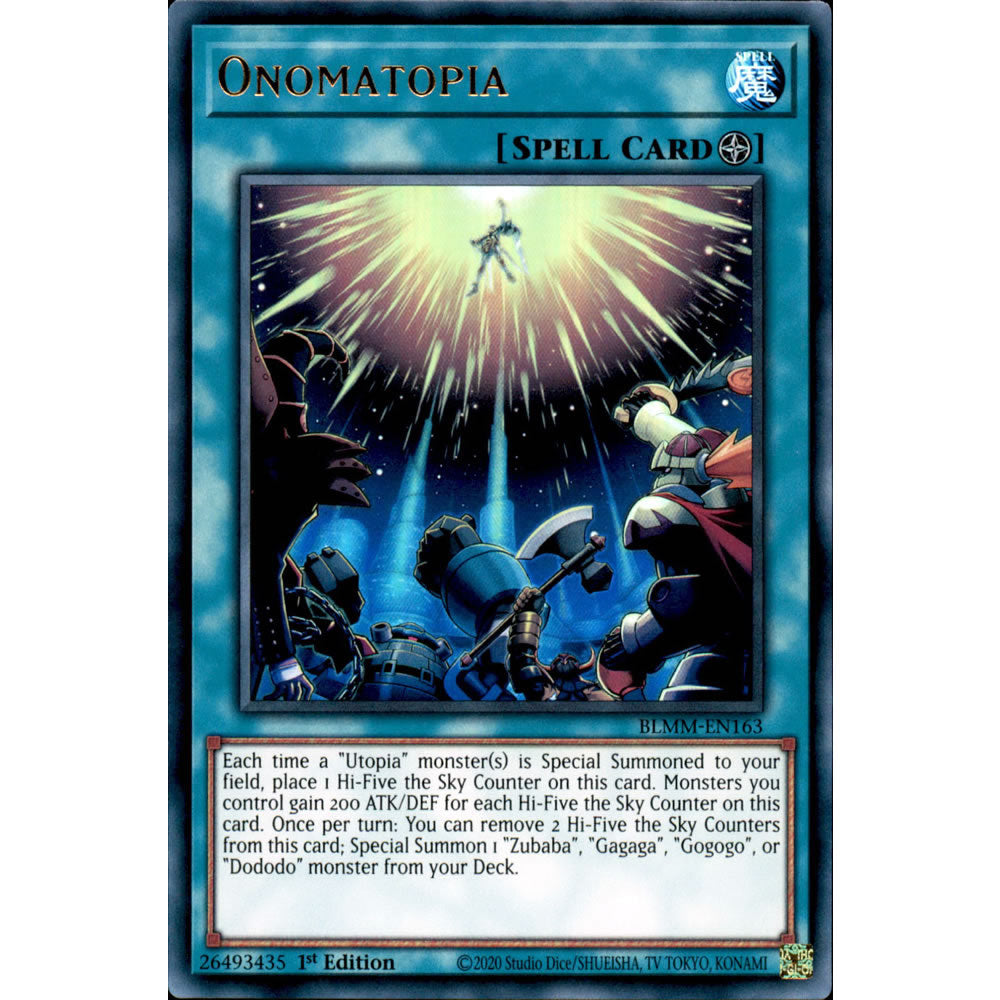 Onomatopia BLMM-EN163 Yu-Gi-Oh! Card from the Battles of Legend: Monster Mayhem Set