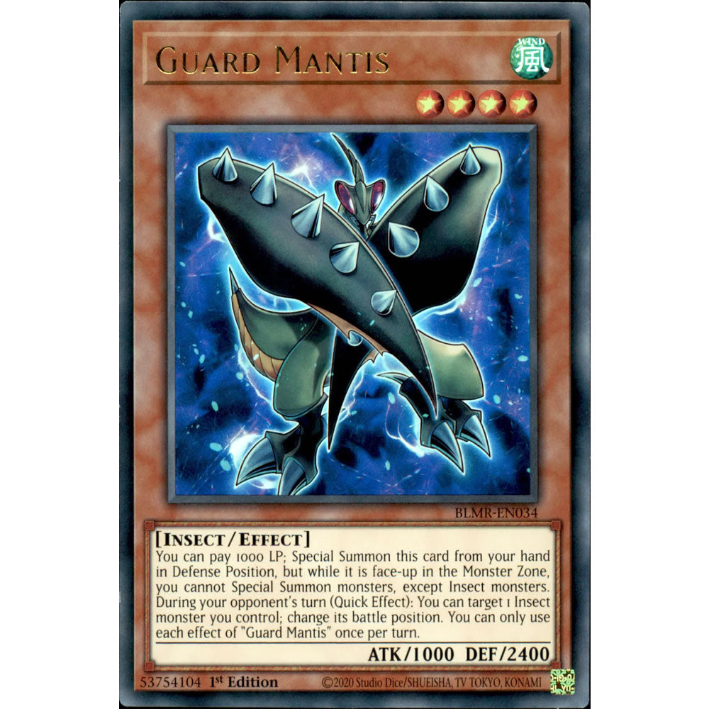 Guard Mantis BLMR-EN034 Yu-Gi-Oh! Card from the Battles of Legend: Monstrous Revenge Set