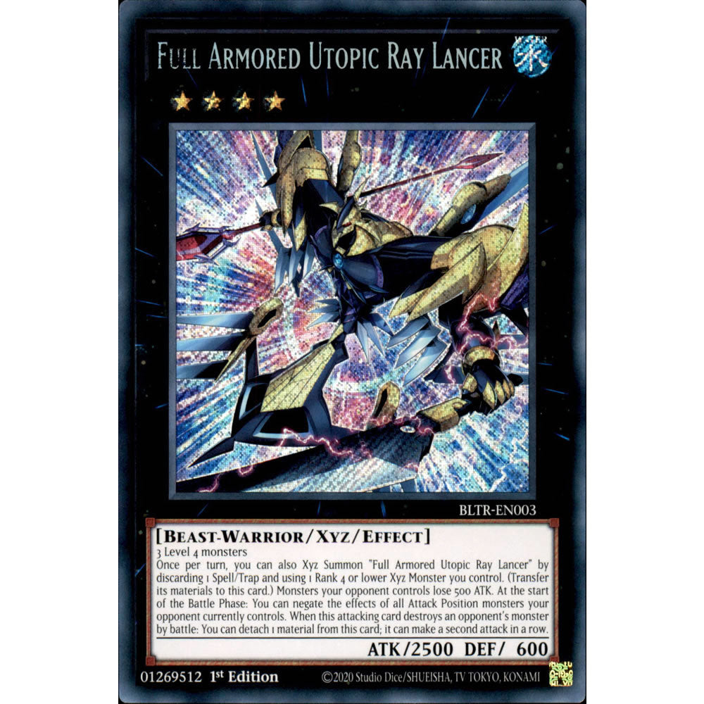 rank 4 xyz monsters Full Armored Utopic Ray Lancer BLTR-EN003 Yu-Gi-Oh! Card