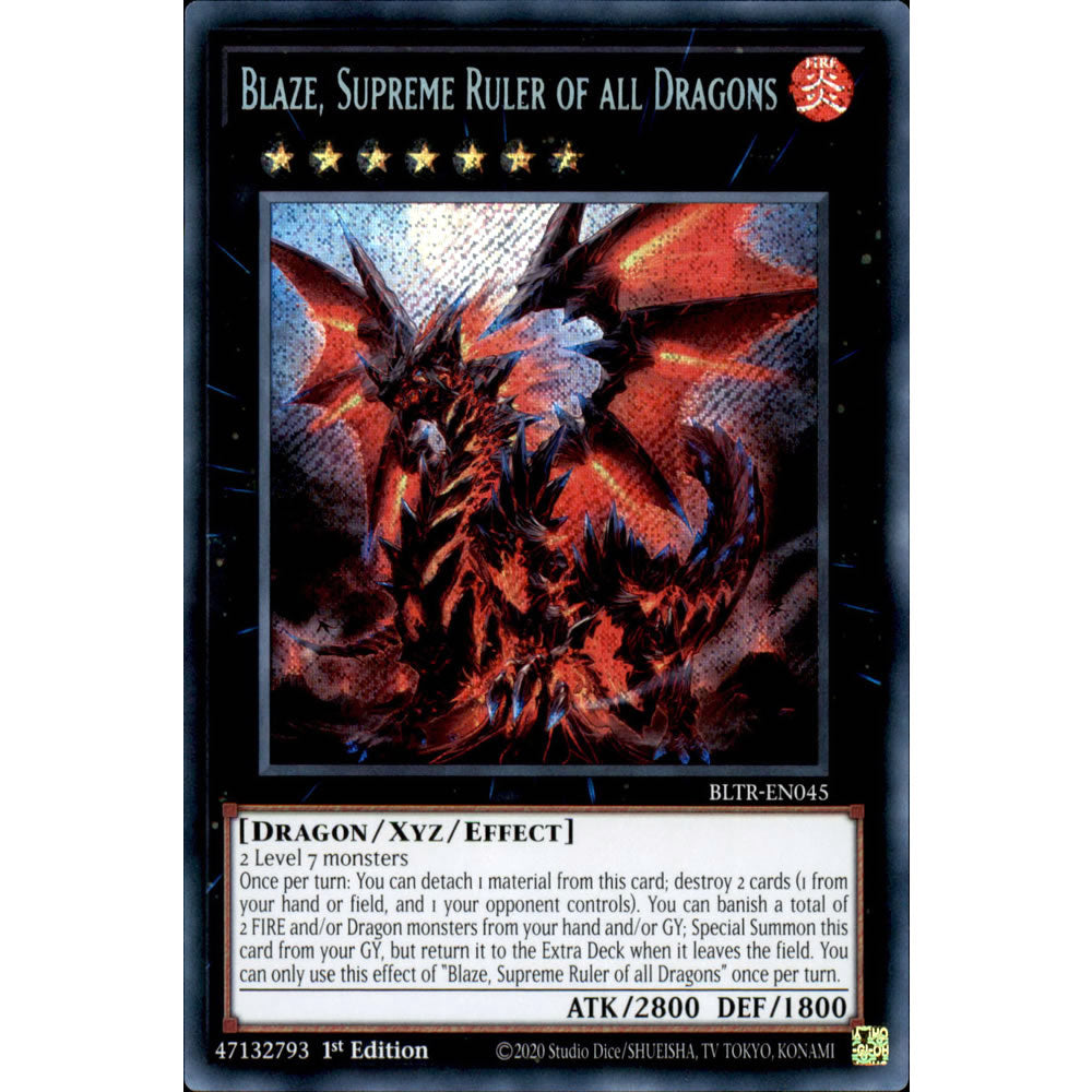 Blaze, Supreme Ruler of all Dragons BLTR-EN045 Yu-Gi-Oh! Card from the Battles of Legend: Terminal Revenge Set
