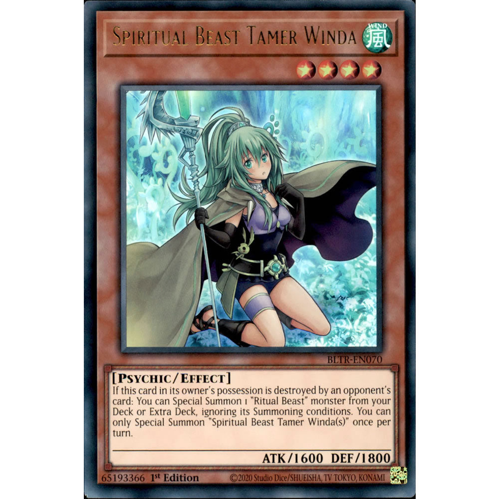 Spiritual Beast Tamer Winda BLTR-EN070 Yu-Gi-Oh! Card from the Battles of Legend: Terminal Revenge Set