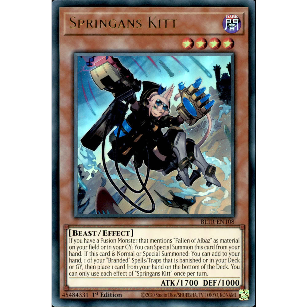 Springans Kitt BLTR-EN108 Yu-Gi-Oh! Card from the Battles of Legend: Terminal Revenge Set
