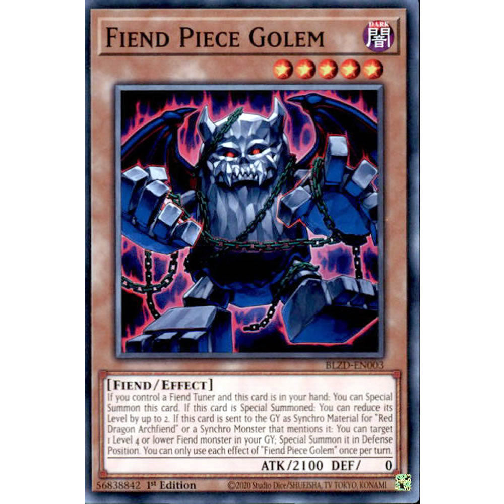 yugioh golem cards Fiend Piece Golem BLZD-EN003 Yu-Gi-Oh! Card