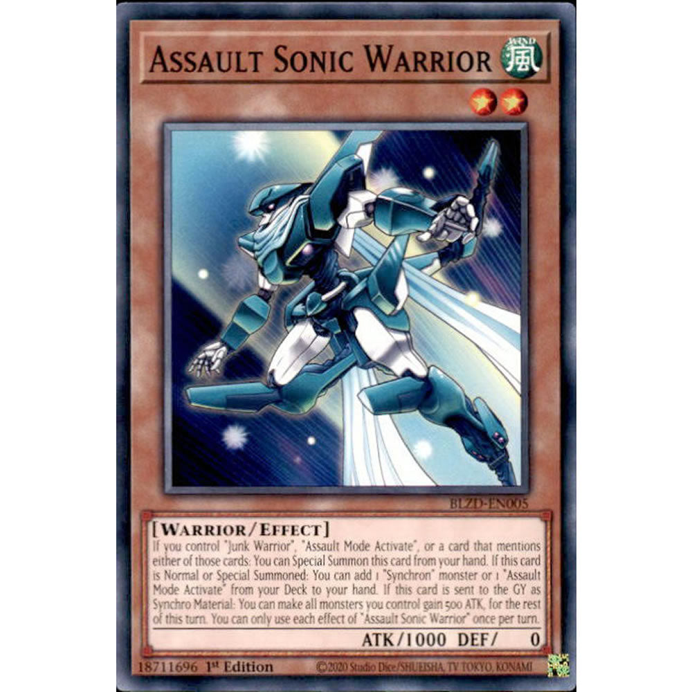 Assault Sonic Warrior BLZD-EN005 Yu-Gi-Oh! Card from the Blazing Dominion Set