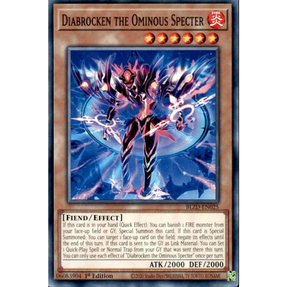Diabrocken the Ominous Specter BLZD-EN025 Yu-Gi-Oh! Card from the Blazing Dominion Set