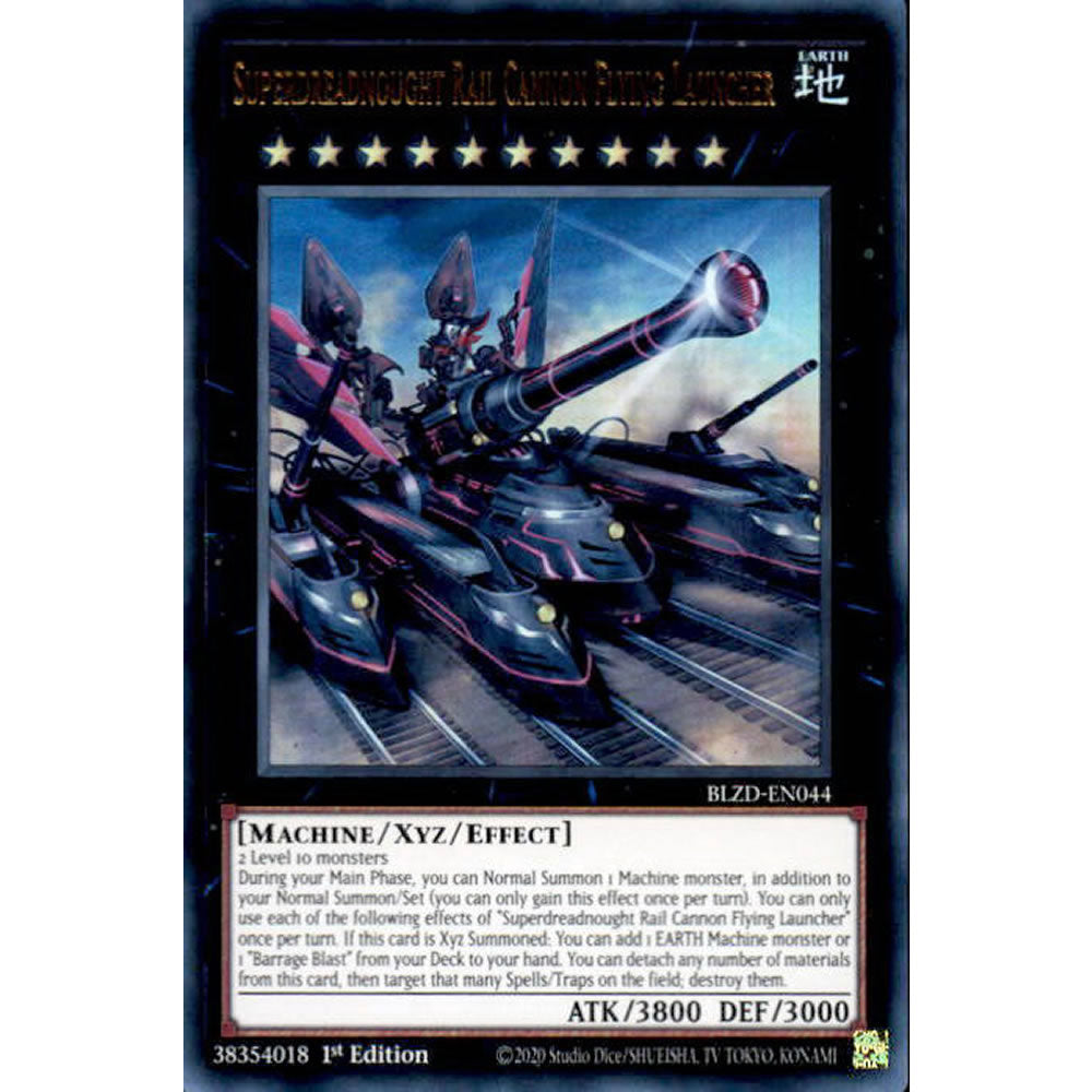 Superdreadnought Rail Cannon Flying Launcher BLZD-EN044 Yu-Gi-Oh! Card from the Blazing Dominion Set