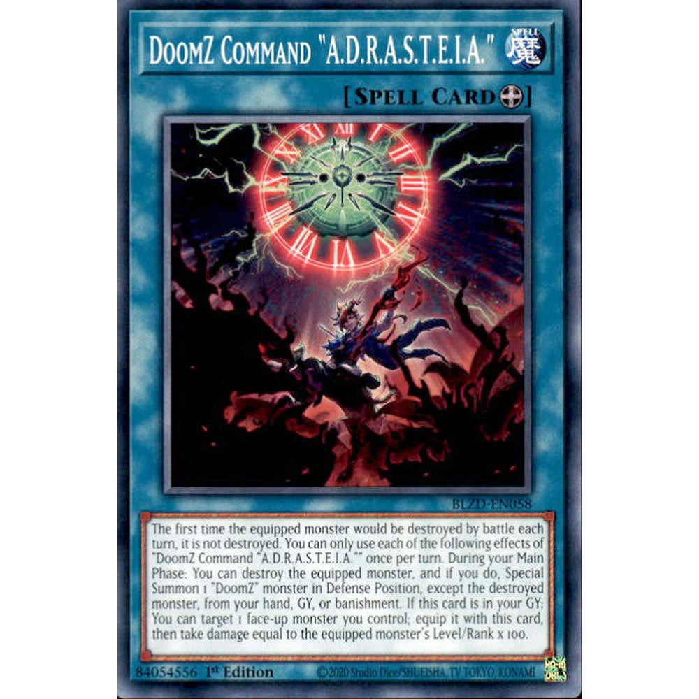 DoomZ Command A.D.R.A.S.T.E.I.A. BLZD-EN058 Yu-Gi-Oh! Card from the Blazing Dominion Set