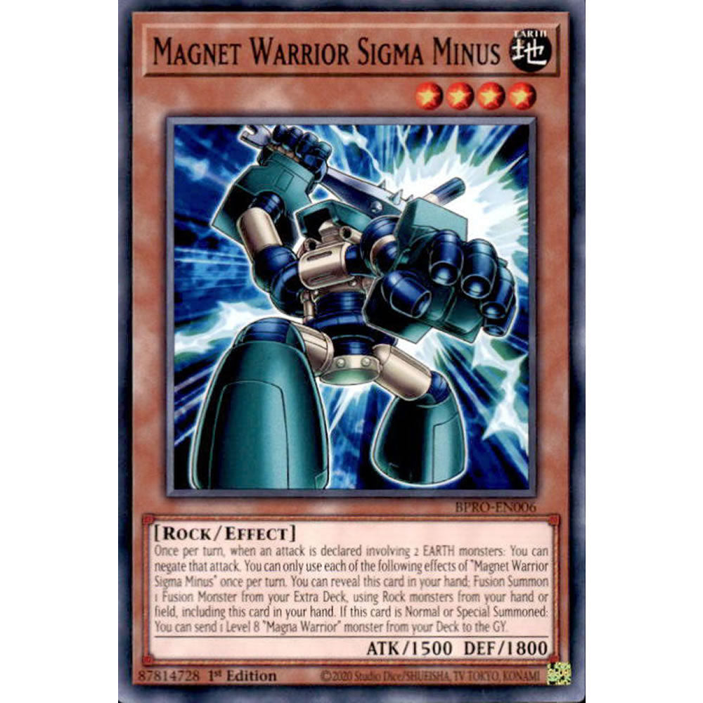 Magnet Warrior Sigma Minus BPRO-EN006 Yu-Gi-Oh! Card Magnet Warrior Sigma Minus BPRO-EN006 Yu-Gi-Oh! Card