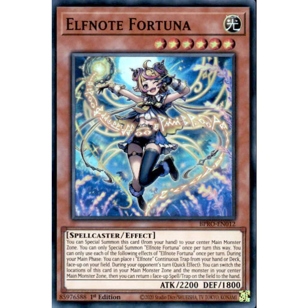 yugioh the sacred cards codebreaker codes Elfnote Fortuna BPRO-EN012 Yu-Gi-Oh! Card
