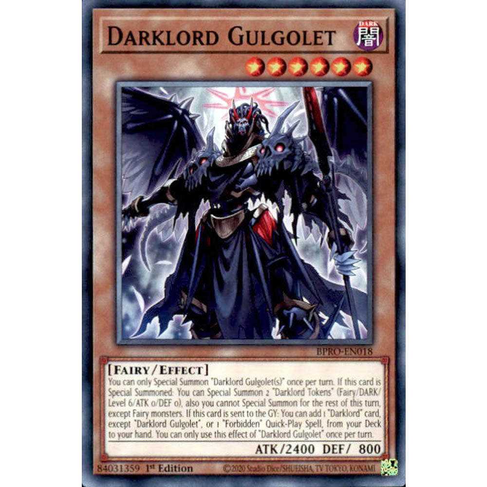 yugioh darklord deck 2020 Darklord Gulgolet BPRO-EN018 Yu-Gi-Oh! Card