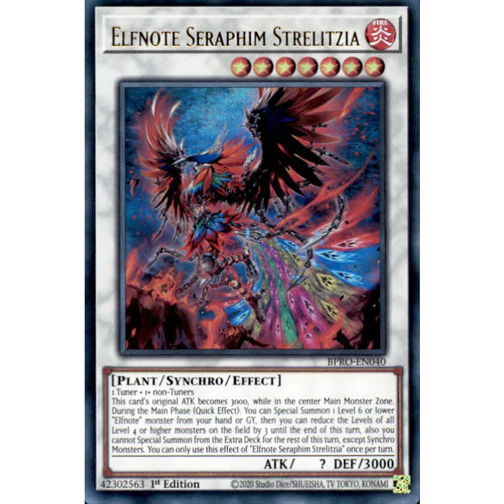 Elfnote Seraphim Strelitzia BPRO-EN040 Yu-Gi-Oh! Card from the Burst Protocol Set