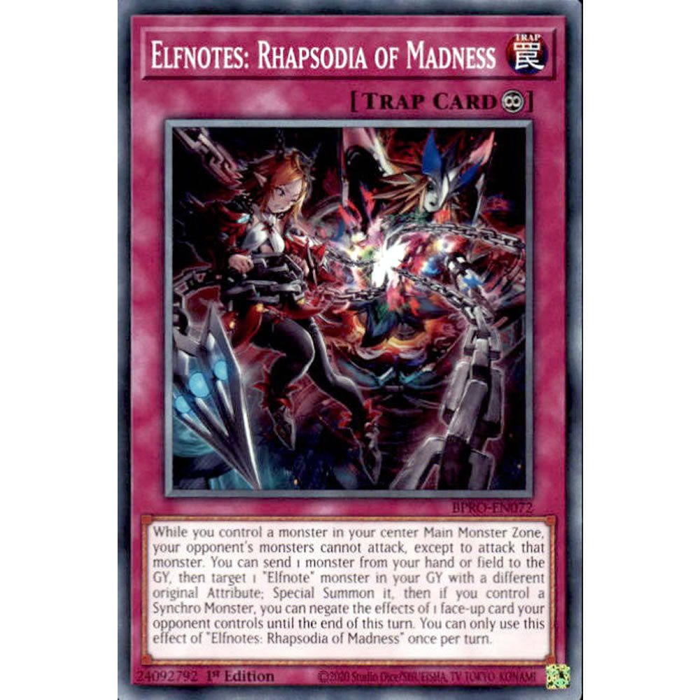 Elfnotes: Rhapsodia of Madness BPRO-EN072 Yu-Gi-Oh! Card from the Burst Protocol Set