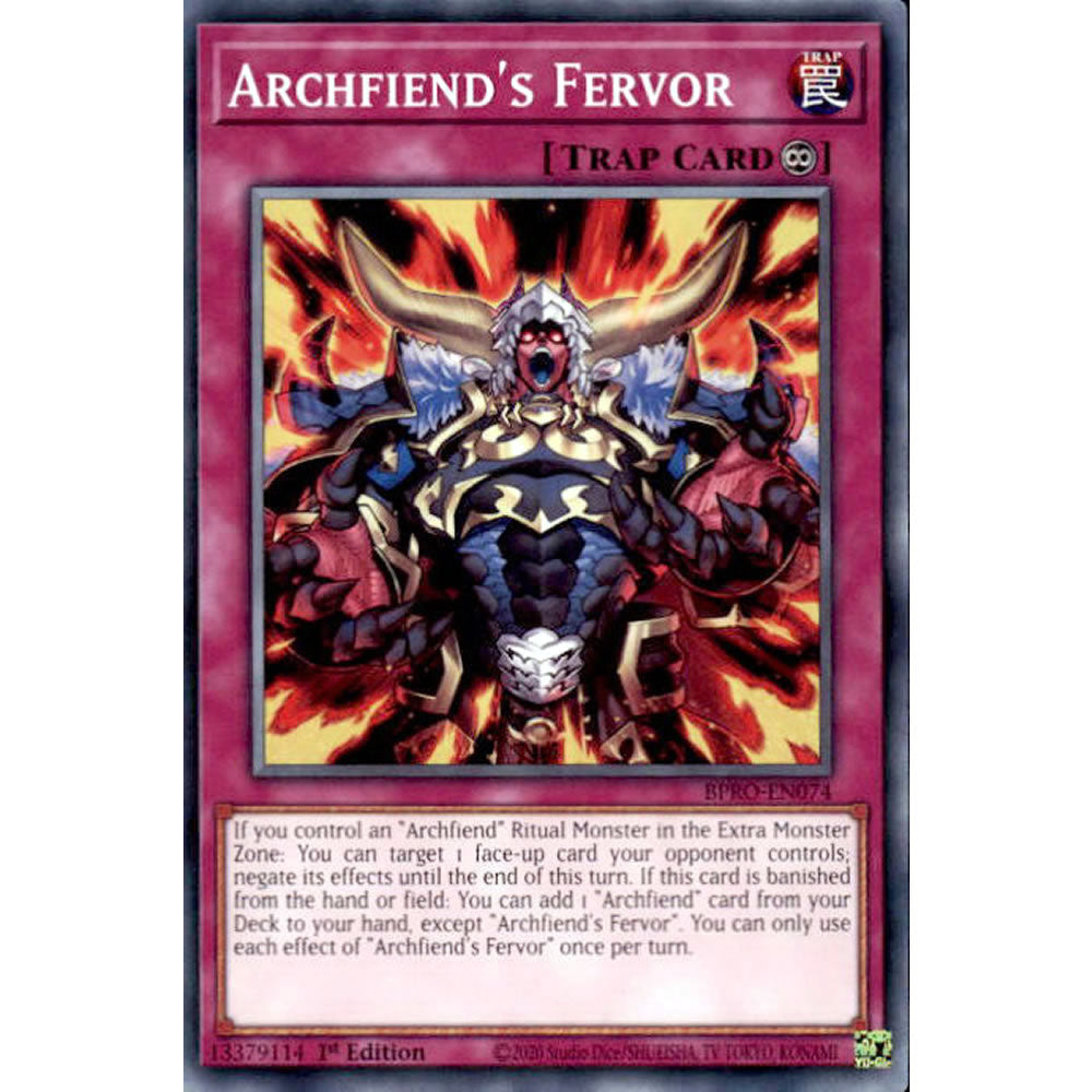 Archfiend's Fervor BPRO-EN074 Yu-Gi-Oh! Card from the Burst Protocol Set
