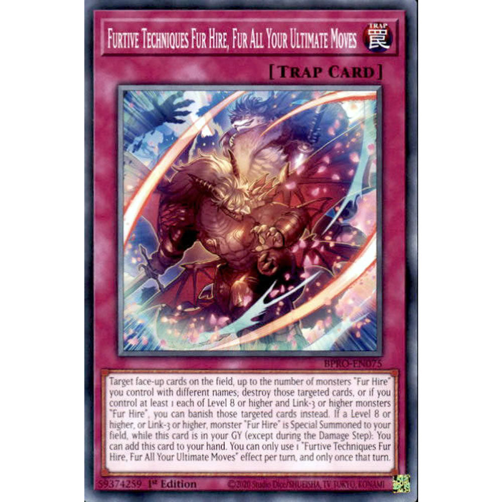 Furtive Techniques Fur Hire, Fur All Your Ultimate Moves BPRO-EN075 Yu-Gi-Oh! Card from the Burst Protocol Set