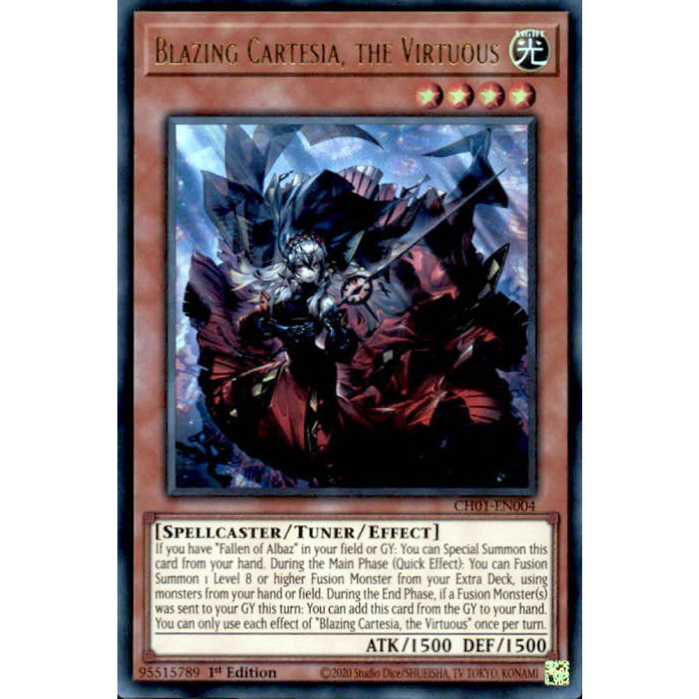 Blazing Cartesia, the Virtuous CH01-EN004 Yu-Gi-Oh! Card Blazing Cartesia, the Virtuous CH01-EN004 Yu-Gi-Oh! Card