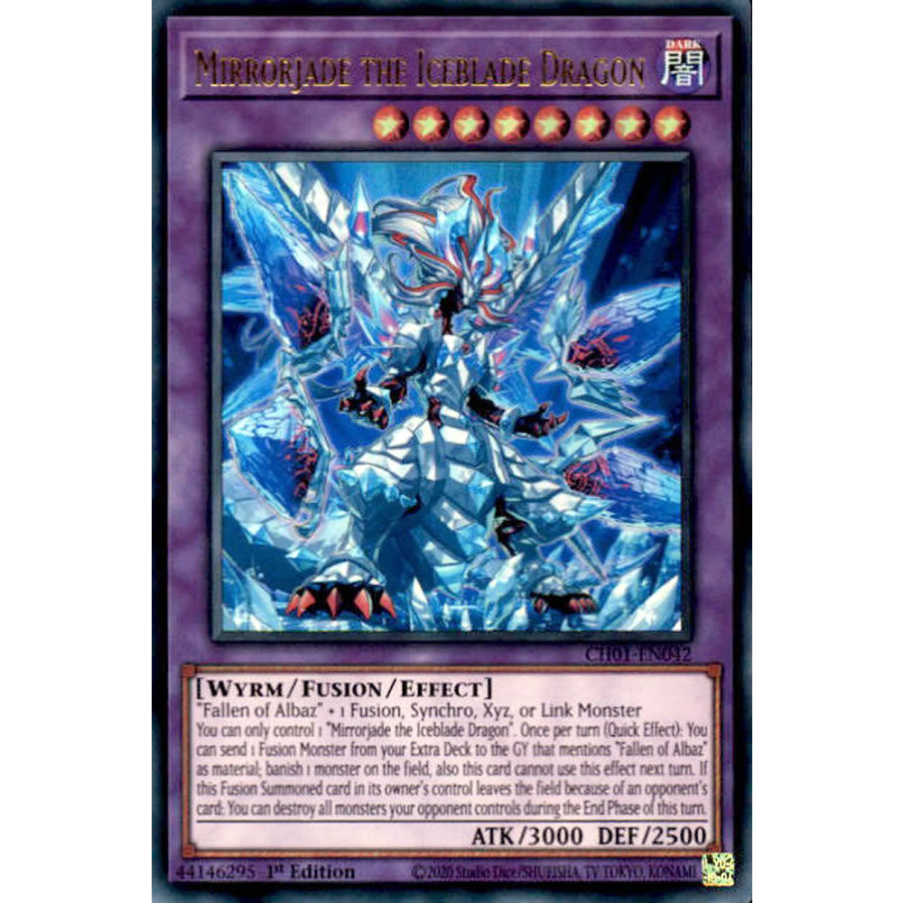 Mirrorjade the Iceblade Dragon CH01-EN042 Yu-Gi-Oh! Card from the THE CHRONICLES DECK: The Fallen & The Virtuous Set
