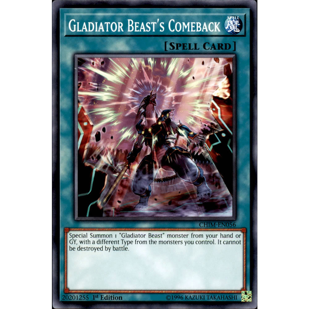 Gladiator Beast's Comeback CHIM-EN056 Yu-Gi-Oh! Card from the Chaos Impact Set