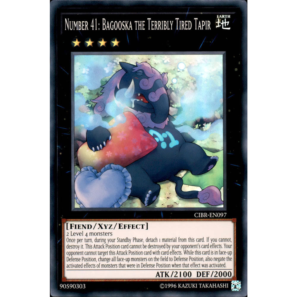 Number 41: Bagooska the Terribly Tired Tapir CIBR-EN097 Yu-Gi-Oh! Card from the Circuit Break Set